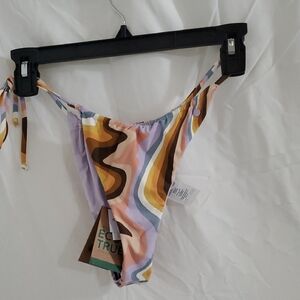 Volcom Ride The Wave reversible Tiny coverage string tie bikini bottom size M‎